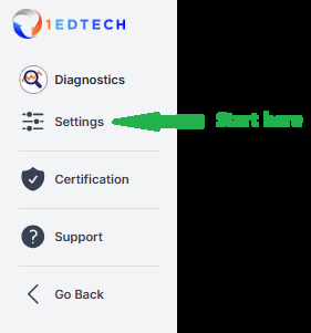 left navigation menu